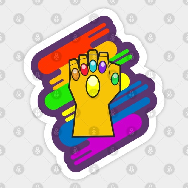 Minimalistic Infinity Gauntlet Sticker by SolarSailor